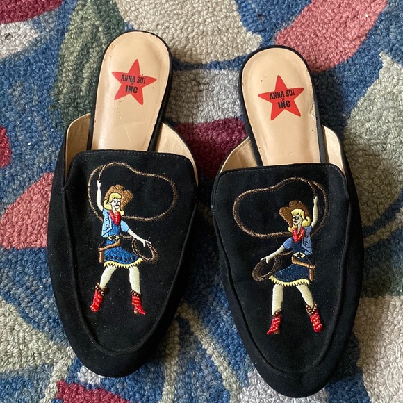 Anna Sui x Inc International Concepts Gannie Mules size 8.5 cowgirl western - Picture 1 of 3